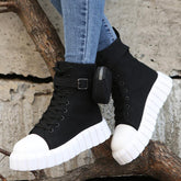 Leather Fashion Buckle High-Top Sports Boots Casual-BS00973-Veeddydropshipping